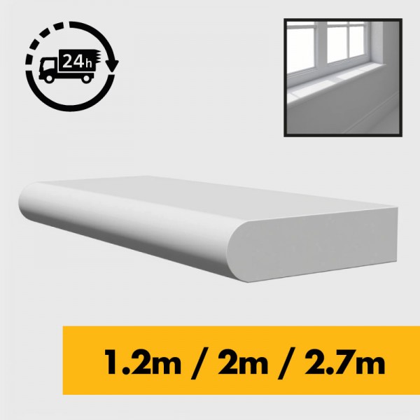 MDF Window Board / Window Cill/Sill - Bullnose MDF Pre-Primed Window Board